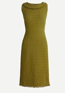 J Crew Sheath Dress in Texture Fringe Tweed